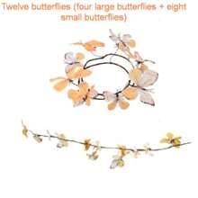 1件/12件双色渐变仿真蝴蝶枯枝藤蔓，适用于婚礼外拍道具、家居装饰、橱窗展示品、墙面装饰、商场展示等，假植物