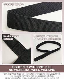 Yoga, Premium Yoga Strap Carrying Yoga Mats With Adjustable Strap, Suitable Carrying Most Sizes Of Yoga Mats, Your Hands, Soft And Durable - 黑色 - 查看 4