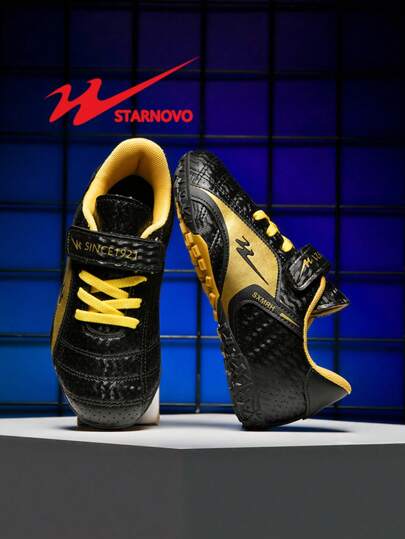 STARNOVO 儿童足球鞋，男童女童户外足球训练鞋，适合室内/人造草皮足球训练，大面积打孔设计，舒适透气，适合中小学生室内足球训练专业鞋（本商品为标准尺码，脚型偏瘦建议订购小1码，脚型偏粗建议订购大1码）