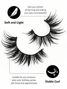 5 对湿睫毛漫画卡通动漫假睫毛蓬松仙女尖头仿貂毛睫毛自然假睫毛湿纤睫毛延长化妆工具