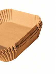 200pcs/Pack Air Fryer Paper Liners, Oil Absorption Sheets, Baking Parchment, Round Paper Dishes For Home Cooking