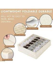 Sock Underwear Organizer Dividers, Fabric Foldable Drawer Organizer For Dresser Closet Organizers And Storage Boxes For Organizing Socks, Underwear, Ties - Beige - View 5