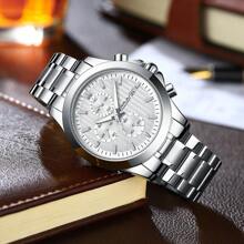 CRRJU CRRJU Men Watch Luxury Sports Quartz Chronograph Waterproof Wristwatch With Stainless Steel Luminous Auto Date