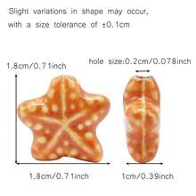 10 件釉面陶瓷珠，海星隔珠 2 毫米孔贝壳，适用于手链、耳环和项链，DIY 海滩珠宝和工艺品 - Sea Star Beads - 查看 18