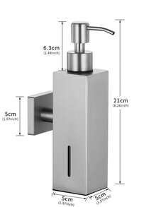 1 pieza Dispensador de jabón montado en la pared de acero inoxidable 304, con cartucho de plástico recargable de 280ml para champú, gel de ducha - 500 ml - Ver 7