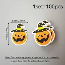 1 Set ( 50pcs/100pcs ) - Lollipop Paper Card, Halloween Creative Horror Ghost Pattern Paper Card, Halloween Party Candy Stick Decoration, Straw Decoration Card ﻿ Home Decor Halloween Decor Fall Decor Room Decor - Multicolor - View 16
