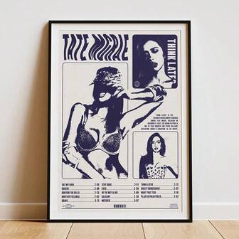 1 Pc Tate Mcrae Think Later Poster – Digital Album Cover Wall Art – Printable Pop Music Decor – Gift For Her – Aesthetic Room Print Posters Canvas Painting Wall Arts Room Decor Home Decoration Unframed