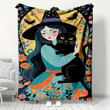 1PC Features Anime Characters And Cute Cat Patterns On A Soft, Warm, Convenient, Lightweight, And Multifunctional Flannel Blanket With Cute Cat And Flower Patterns On Top. Suitable For Sofas, Beds, Bedrooms, Living Rooms, Offices, Camping, And Travel. It Is An Ideal Gift For Friends, Family, Sons, Daughters, Brothers, Sisters And Parents For New Year, Christmas, Halloween And Birthday