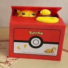 pokemon Pokemon Pikachu Electric Piggy Bank With Pokeball Design - Fun Musical Coin Bank For Saving Money Perfect For Fans And Home Decor