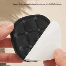 2pcs Smiling Face Silicone Door Stopper, Wall Protector, Self-Adhesive Soundproof Anti-Collision Door Handle Lock Cover For Refrigerator, Available In Black, White And Gray - Multicolor - View 10