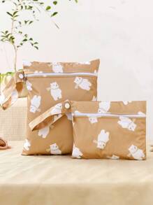 2 tamaños de bolsas impermeables, bolsa de almacenamiento impermeable para pañales de bebé y piezas de bomba, bolsa de pañales reutilizable con bolsillos con cremallera y asa, bolsa de viaje, playa, piscina, bolsa de gimnasio para trajes de baño y ropa mojada