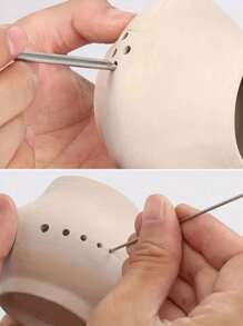 6 قطع أدوات من الفولاذ المقاوم للصدأ لتشكيل الحفر والنحت والقطع والدمغ على الخزف والسيراميك والطين البوليمري ، طقم أدوات نحت وتشكيل الخزف والطين البوليمري - أدوات دقيقة للنحت والدمغ والصياغة للسيراميك والمشغولات اليدوية