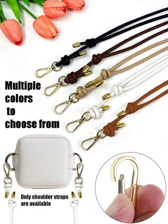 Wielokolorowy regulowany pasek na ramię z materiału PU, modny i prosty, wszechstronny, odporny na zużycie i trwały, pasek na ramię bez szycia, lekki i uniwersalny, wygodny odpinany pasek na ramię, odpowiedni do plecaków, toreb kwadratowych i torebek do ręki, pasek na ramię do torebki, odpowiedni do torebek na ramię DIY.