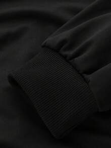 1-Piece Teen Girl Gothic Spider Printed Long-Sleeve Lightweight Hoodie, Soft Fabric Summer-Fall Beach Casual Wear - Black - View 4