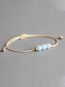 Angel Stone Bracelet Crystal Jewelry Healing Gemstone Bracelet Women's Gift Blue Stone Bracelet Calming