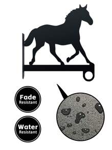 [Heavy-Duty Metal Plant Hanger] Heavy-Duty Metal Horse Silhouette Wall-Mounted Plant Hanger | Contemporary Outdoor Decor For Flower Pots, Lanterns, Bird Feeders & Wind Chimes | Easy Installation With Included Hardware, Horse Decor
