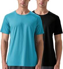 Men's 2 Pack Lightweight Crew Neck Athletic Running Short Sleeve T-Shirts Breathable Gym Workout Tee Shirts For Men