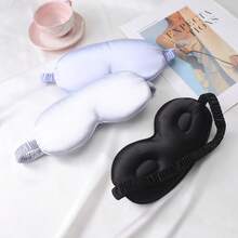 Nueva máscara de ojos 3D de seda sintética, máscara de ojos negra estéreo, cubierta para dormir y viajar, transpirable - Multicolor - Ver 2