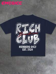 EMCGICC RICH & MONEY Series,Y2K Style, Laughing Little Girl....Double-Sided Printing Fashionable Cotton Men's T-Shirt, Multi-Color Optional, Surprise Gift For Friends And Family, Christmas Drop Shoulder Sleeves Round Neck