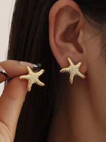1 对时尚夏季海星几何耳环，适合女士度假、海滩和户外佩戴 - 彩色 - 查看 7