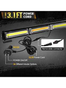 Barra Torreta Estrobo Codigo Led Cob Policia 80w Para 12-24v - Amarillo - Ver 7