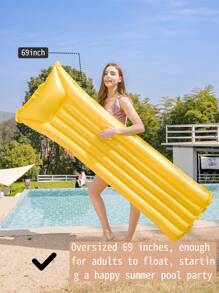 1PC Adult Inflatable Bed, Float, With Dual Airbags, Thickened PVC For Pool Parties, Beach