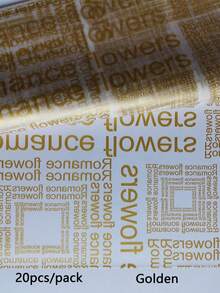 20 Stücke/Packung Transparentes mattiertes Geschenkpapier mit englischem Blumenmuster, Bouquet Geschenkverpackungspapier, Material für Blumenarrangements