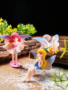 1 cái/4 cái Tiên hoạt hình dễ thương có cánh trang trí sân vườn, vật liệu nhựa nhiều màu sắc trang trí nhà cửa & làm vườn, thích hợp cho cảnh quan thu nhỏ và trang trí cây trồng trong chậu - Nhiều màu - Xem 6