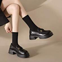 Zapatos de mujer Marilyn verano zapatos franceses de suela gruesa le Fu 100 zapatos individuales zapatos de estilo británico - Negro - Ver 2