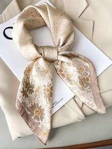 1 件波西米亚碎花奢华真丝女士头巾，透气轻便围巾/披肩，适合日常佩戴或送礼，春夏季