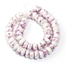 1 Strand Of Approx. 55pcs Ceramic Flat Round Abacus Beads, Multi-Color, Fashion Casual Cute Handmade DIY Craft Loose Beads, Suitable For Making Bracelets, Necklaces, Jewelry, Pendants, Decorations & Accessory Beads