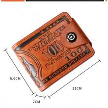 1pc Men's Dollar Bill Wallet Card Holder & Coin Purse Foldable Short Billfold With Dollar Print Stylish PU Leather For Men Wallet Mini Wallet Purse Wallet Men Wallet Leather Small Wallet