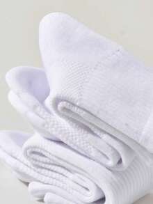 2/4 Pairs Thick Terry Towel Socks, Men White Mid-Calf Socks, Moisture Wicking, Suitable For Tennis, Badminton, Running, Basketball, Couples - Multicolor - View 4