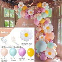 135 Teile Rosa Ballon Kranz Bogen Set, Rosa Ballon Makronen Ballon Gänseblümchen Ballon Geburtstag, Hochzeit, Abschluss, Heimkommen, Jubiläum Geschlecht enthüllen Geburtstags Party Dekoration