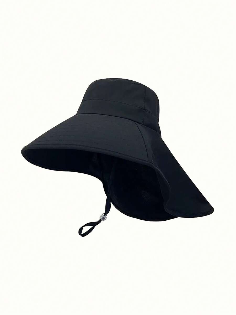 夏季户外防紫外线女士马尾孔太阳帽，韩版时尚大檐渔夫帽 - 8555 - 查看 1