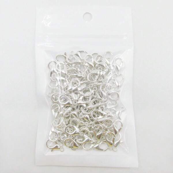 100pcs 12*7mm Lobster Clasp Open Jump Ring Mixed Gold & Silver Color Jewelry Connector, For Bracelet, Necklace, Accessories DIY