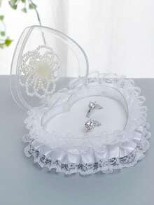 Western Wedding Supplies Mini Ring Box Wedding Bridal Ring Set White Heart Shaped Ring Pillow Ring Jewelry Box - Multicolor - View 3