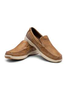 SHOESMALL Men's Tan Loafers & Slip-Ons Casual Lightweight Boat Loafers Comfort Driving Travel Walking Shoes For Men - BMY3036A-tan - 查看 5