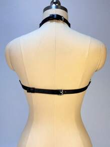 Valentine's Day Special-New Solid Color Cutout Corset With Chain-Women's Sexy Body Harnesses-Gothic Shaping Chest Belt-Adjustable Cage Top-Holiday Rave Costume Party Fashion Accessories