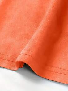 Breaking News Ladies Summer Casual T-Shirt |   Basic Short Sleeve Round Neck Top |   Soft And Breathable Fabric Suitable For Sports |   Black/Pink/Orange |   Vacation Outfit - 橘色 - 查看 5