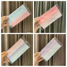 50/30/10pcs Fashionable Adult 3D Gradient Color, Lightweight, Breathable, Pure Air, Water-Resistant Face Mask, Skin-Friendly, No Stuffy Sensation, Cute Girls Fashion New Model One-Time-Use 3-Ply Water-Resistant Nonwoven Fabric Highly Attractively Stylish Breathable Individually Packed Mask, Lightweight, Breathable, Pure Air, Water-Resistant, Skin-Friendly, No Stuffy Sensation
