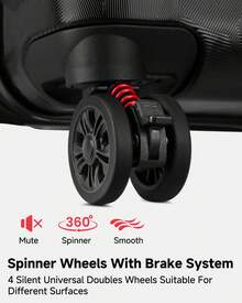 SOMAGO Expandable 2 Piece Luggage Sets  With Water Resistant Backpack, Camouflage Pattern Scratch-Resistant 24/28 Inch Hardside Lightweight Large Suitcases With Brakeable And Shock-Absorbing Spinner Wheels, 100% New RPO Material Checked Suitcase With TSA Lock YKK Zippers - màu đen - Xem 6