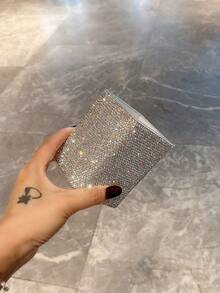 1个高档化妆刷收纳架，镶嵌人造水钻，可收纳口红、眉笔、眼线笔等，适用于浴室梳妆台、办公桌，亦可作为礼物赠送。