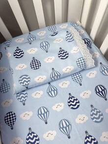 Laura Baby 2-Piece Sheet Set For American Standard Crib Or Mini Crib 100% Cotton - Bóng xanh - Xem 2