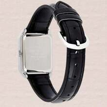 Casio Relógio Casio LTP-V007L-7B1 Feminino Quadrado Analógico Quartzo Caixa Prateada Pulseira Couro Clássico Casual Elegante Prova D'água 3 ATM