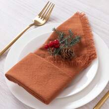 Handmade Cloth Napkins Napkins With Fringe Rustic Boho Fringe Napkins For Fall Thanksgiving Christmas Wedding Decoration