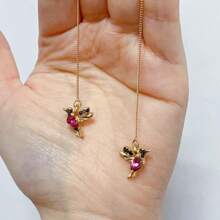 1pc Exquisite Hummingbird Design Faux Gem Drop Earrings, Elegant And Cute Style Women's Delicate Gift