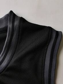 Men's Basketball Jersey #24 Black Embroidered Sports Vest