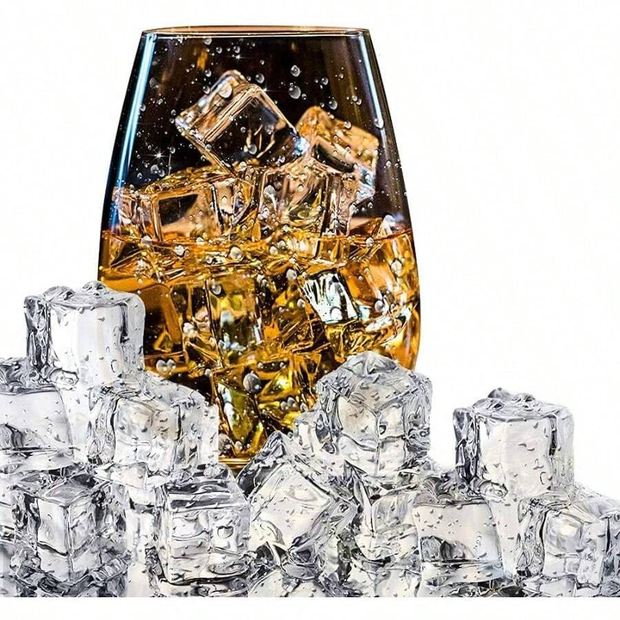 20 piezas de cubos de hielo acrílicos con forma cuadrada, efecto de vidrio, cristal transparente artificial, utilizado como elemento de decoración, juguete de cocina y props de fotografía, tamaño: 1 pulgada (2,5 cm) - Transparente - Ver 1