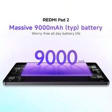 Xiaomi Redmi Pad 2 全球版平板电脑 11 英寸 2.5K 晶晰显示屏 9000mAh（典型值）大容量电池 先进的 Helio G100-Ultra 6nm 制造工艺 四扬声器带来沉浸式音效 支持可扩展存储：高达 2TB 高达 90Hz 的刷新率 - 紫色 - 查看 5